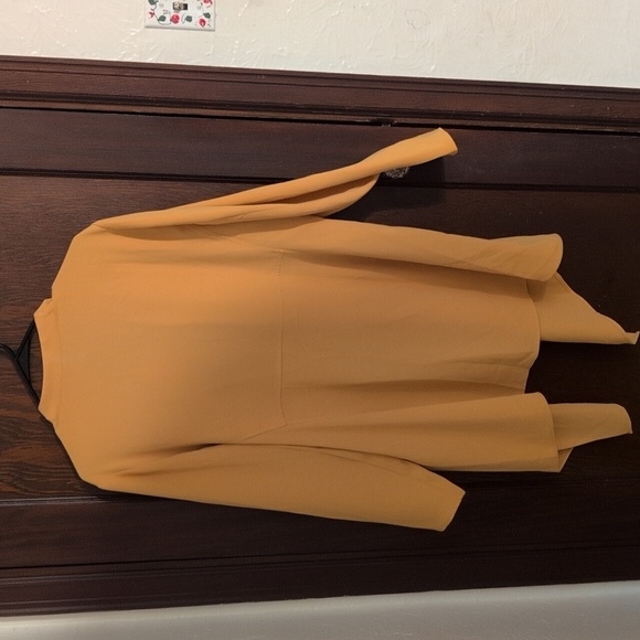 New With Tags Anne Klein Mustard Yellow 💛 Open Front Cardigan Size Large - Picture 3 of 4